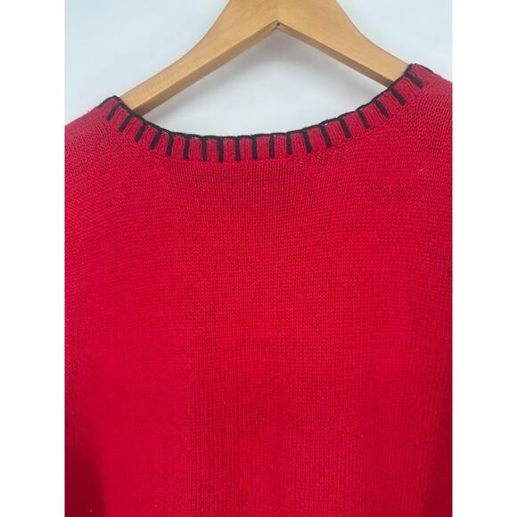 Capacity Brand Ugly Christmas Sweater Vest Womens Large Red Bears Tree Mittens - Picture 3 of 6